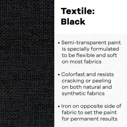 Vista 2 de Jacquard Pintura Textil 8 Oz Negro