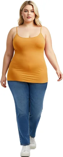 Vista 385 de Emmalise Camisola larga casual básica para mujer, con tirantes ajustables, top en capas