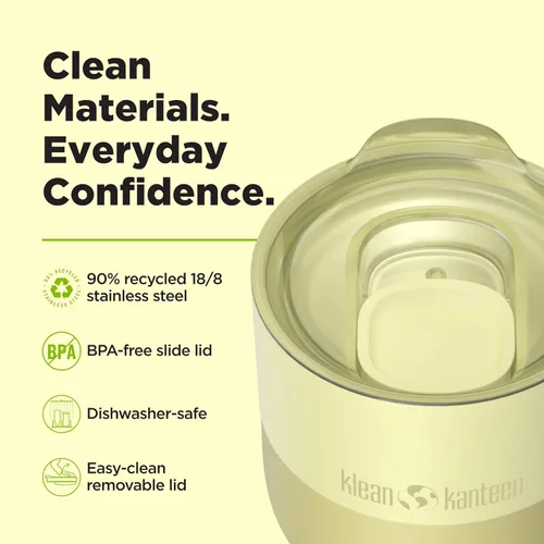 Vista 2 de Klean Kanteen Vaso de 8 oz Rise Lowball - Vaso aislado de acero inoxidable con tapa deslizante a prueba de salpicaduras, aislamiento al vacío