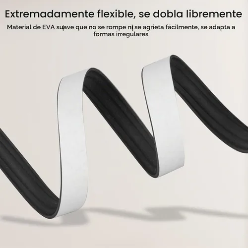 Vista 6 de Moldura flexible para despegar y pegar, tiras de moldeo de panel de pared autoadhesivas, ribete decorativo de EVA negro para zócalo, espejo