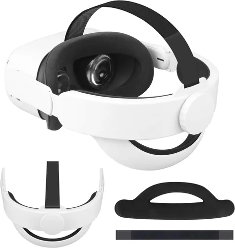 Vista 4 de Esimen Correa de élite K3 Head todo en uno para Oculus Quest 2 con juego de accesorios para funda de transporte correa de espuma cómoda comodidad