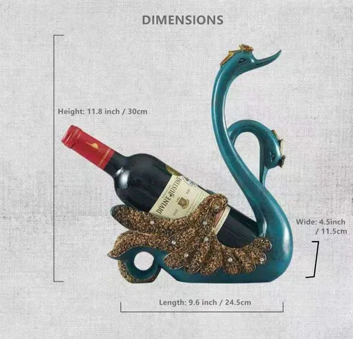 Vista 5 de Fantes Soporte para vino de cisne, soporte para botellas, mostrador, soporte de almacenamiento para boda, fiesta, decoración del hogar (cisne azul)