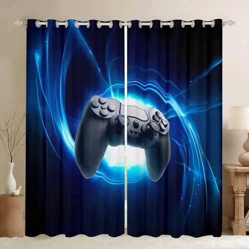 Vista 12 de Erosebridal Cortinas de baloncesto de béisbol, fútbol, rugby, tratamiento de ventanas para niños, niñas, adolescentes, con temática de deportes