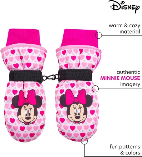 Vista 2 de Disney Guantes de esquí de nieve aislados de invierno para niñas Minnie Mouse o Frozen II Elsa Anna niñasniñas Nieve
