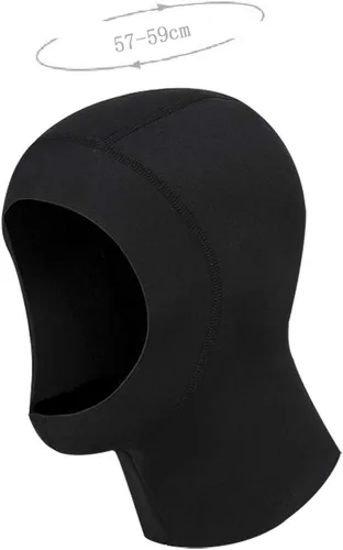 Vista 4 de Gorra de neopreno para buceo con protección UV, con ventilación de flujo para eliminar el aire atrapado, capucha de buceo duradera y elástica
