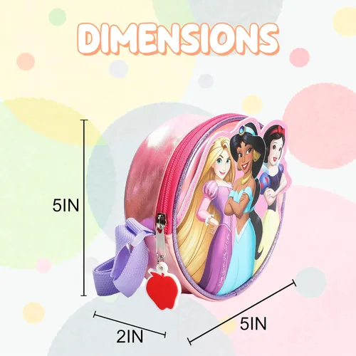 Vista 4 de Bioworld Bolso cruzado de 5.5" con correa ajustable Parche de personaje de princesa Disney