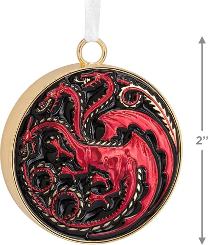 Vista 4 de Hallmark House of The Dragon Targaryen Sigil Adorno de Navidad, metal
