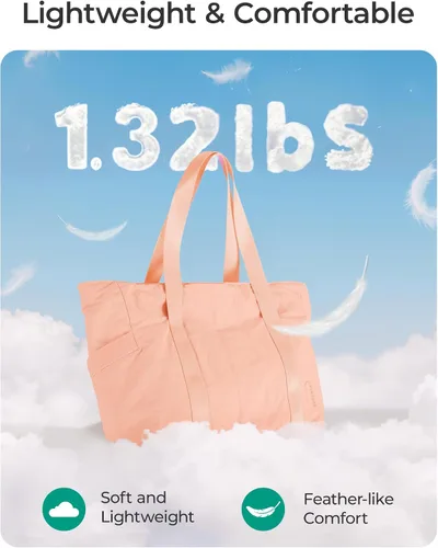 Vista 14 de BAGSMART Bolsa de mano para mujer con cremallera, bolsa de gimnasio con compartimentos, bolsa de trabajo para enfermera, baile, bolsa de yoga