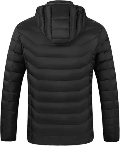 Vista 4 de Gamivast Chaquetas térmicas para hombres y mujeres, chaleco térmico con capucha USB, chaqueta de trabajo de invierno, abrigo de caza cálido y frío