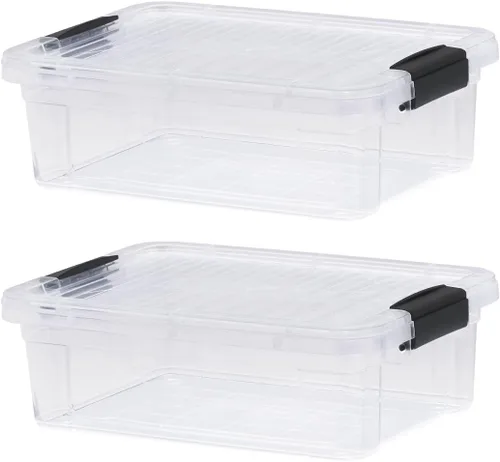 Vista 153 de Superio Mini contenedor de almacenamiento de plástico para crayón, suministros de arte y estuche de costura, organizador pequeño apilable