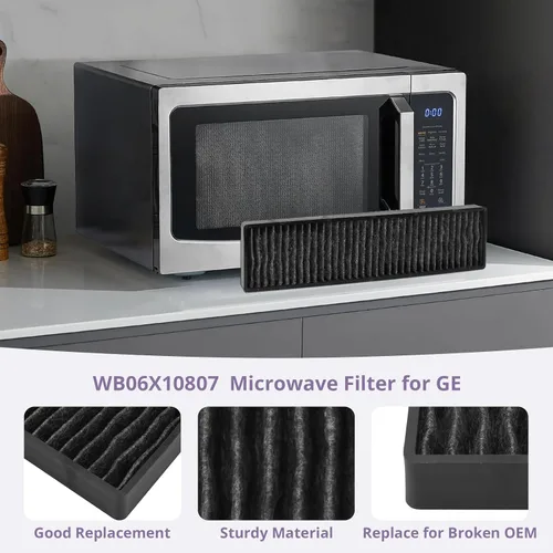 Vista 6 de WB06X10807 Reemplazo del filtro de carbón de microondas para GE JNM7196SK6SS, JVM7195SK6SS, JNM7196DK5BB, JVM7195DK5WW, JVM7195EK5ES, PNM9216SK5SS