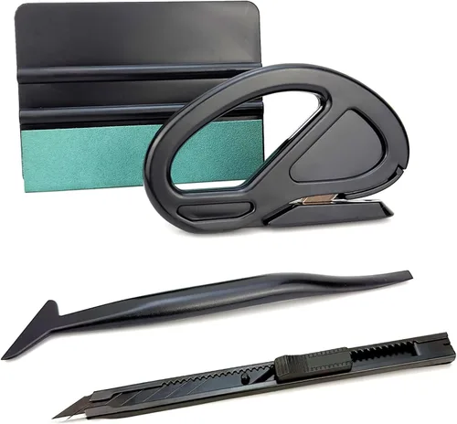 Vista 9 de Kit de herramientas de instalación de película de tintado de vidrio auto CARTINTS con pluma de liberación de aire, espátula de fieltro, cuchillo