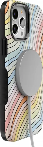 Vista 6 de Casely Funda para iPhone 13 Pro Ride The Wave Forro de arcoíris pastel Diseño protector audaz Compatible con MagSafe