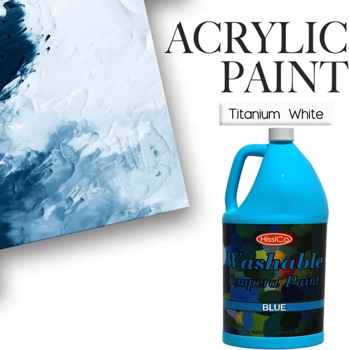 Vista 5 de HissiCo Pintura de témpera lavable para niños, color azul (128 oz/1 galón), pintura líquida para póster, pintura no tóxica para niños con purpurina