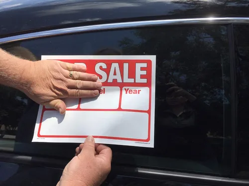 Vista 4 de WRY912 - Adhesivo para ventana de auto y auto "For Sale Sign" para vehículos, negocios, automóviles, camiones, barcos y RV, 2 líneas de adhesivo