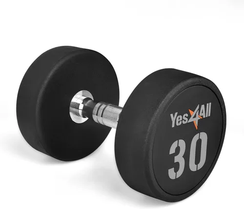 Vista 9 de Yes4All Mancuerna de uretano con mango moleteado antideslizante de 5 a 50 libras para construcción muscular, se vende individualmente