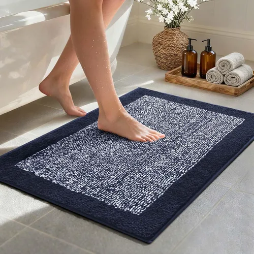 Vista 10 de Alfombras de baño de 17 x 24 pulgadas, antideslizantes, lavables, color gris, para bañera, tapete de baño para baño, tapete suave y absorbente