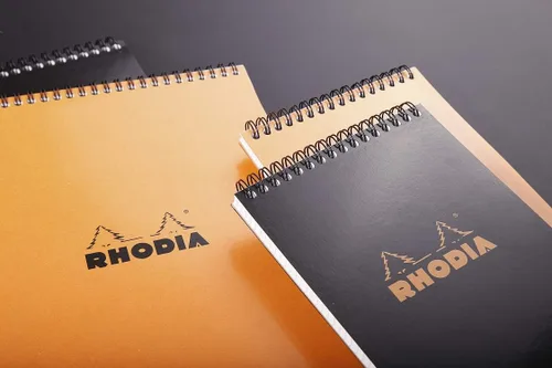 Vista 4 de Rhodia Bloc de notas encuadernado con alambre, A4, punto - negro (185039C)