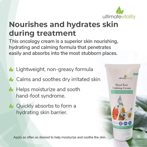 Vista 3 de UltimateVitality Crema de manos para pies para pacientes oncológicos, crema hidratante natural y orgánica intensiva para pieles irritadas sensibles
