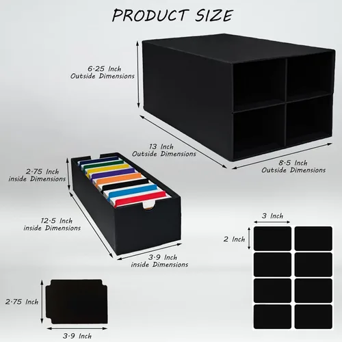 Vista 2 de 4 juegos de cajas de almacenamiento de tarjetas coleccionables, incluye 16-750 cajas CT y 64 divisores, más de 12000 tarjetas coleccionables