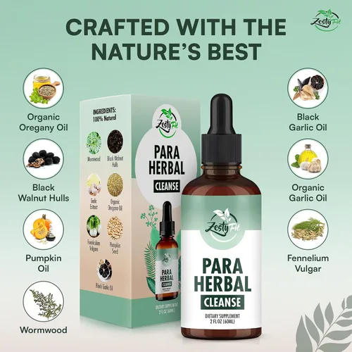 Vista 4 de Para Purge Liquid Drops - Suplemento de limpieza de hierbas con aceite de orégano, nogal negro y ajenjo - Soporte intestinal