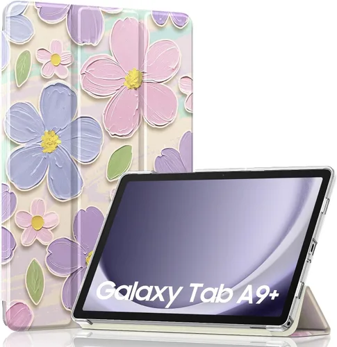 Vista 73 de MoKo para Galaxy Tab A9 Plus/A9+ Funda de 11 pulgadas 2023, funda de PC delgada con soporte y parte trasera translúcida para Galaxy Tab A9 Plus