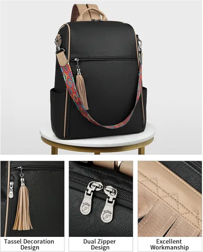 Vista 9 de FADEON Bolsos bandolera y mochilas para laptop para mujer Colección Brown