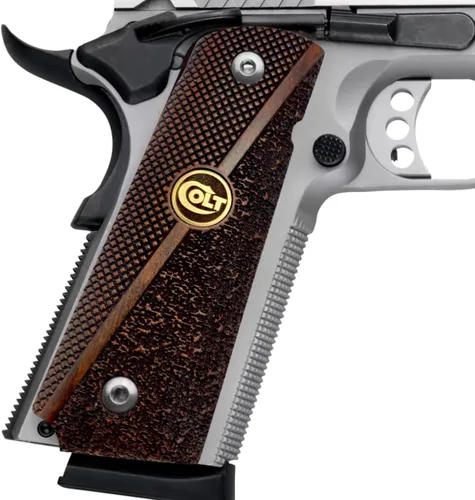 Vista 6 de 1911 Original Series US Logo Wooden 1911 Grips, Ambi Safety Cut, Handgun-Pistol Grips, 1911 Wood, Full Size, 1911 Accessories, Gift for Veterans