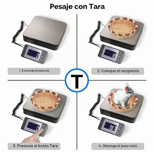Vista 5 de Fuzion Báscula Digital de Envío de 88 lb × 0.1 oz, Báscula Postal de Acero Inoxidable Duradera con Tara, 4 Modos de Pesaje, Báscula de Envío