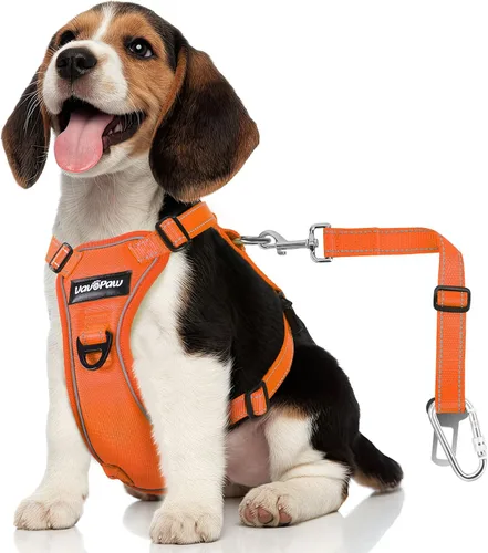 Vista 15 de VavoPaw cinturón de seguridad para perro, arnés de coche con hebilla ajustable para perro, cinturón de seguridad de nailon para mascotas, resistente