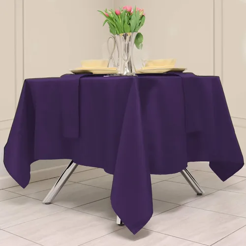 Vista 7 de Kadut Mantel cuadrado azul de 52 x 52 pulgadas, resistente, lavable, resistente a las arrugas, para mesas cuadradas o redondas, fiestas, bodas Azul