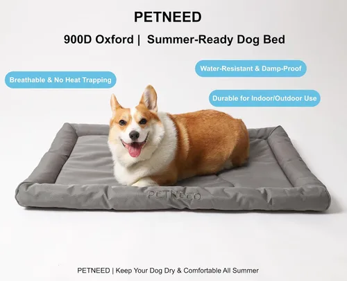 Vista 2 de Camas para perros resistentes al agua para cajas de metal, uso en interiores y exteriores, para perros de hasta 30 libras, tela Oxford 900D