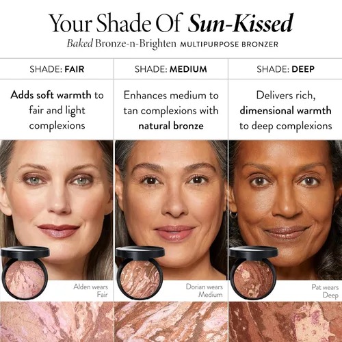 Vista 6 de LAURA GELLER NEW YORK Polvo Bronceador Horneado Bronze-N-Brighten - Claro - Brillo Bronce Natural