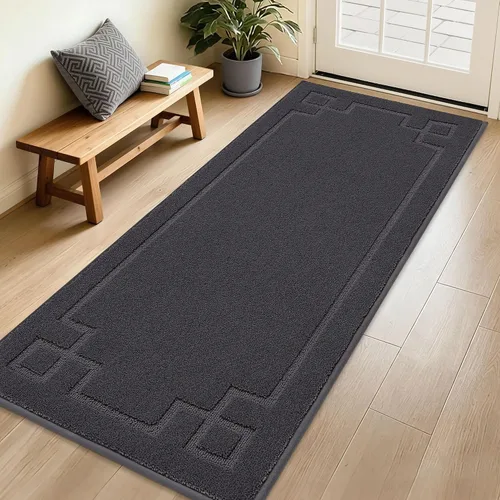 Vista 40 de BEQHAUSE - Tapete para puerta de 20 x 32 pulgadas, antideslizante, lavable para interiores, color beige