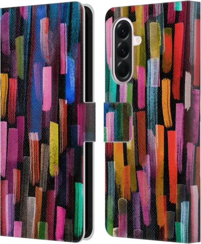Vista 80 de Head Case Designs Officially Licensed Ninola Brushstrokes Black Summer Patterns Leather Wallet Case Compatible with Samsung Galaxy A07 4G