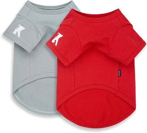 Vista 9 de Koneseve Camisas para perros, ropa de algodón suave para perros, camiseta elástica para perros pequeños, medianos y grandes, camisa de gato azul