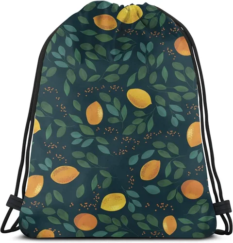 Vista 3 de My Moreyea Bolsa de cuerda de piña ligera para gimnasio yoga con cordón para mujeres hombres y niñas Verde limón Lemon10 Viajar