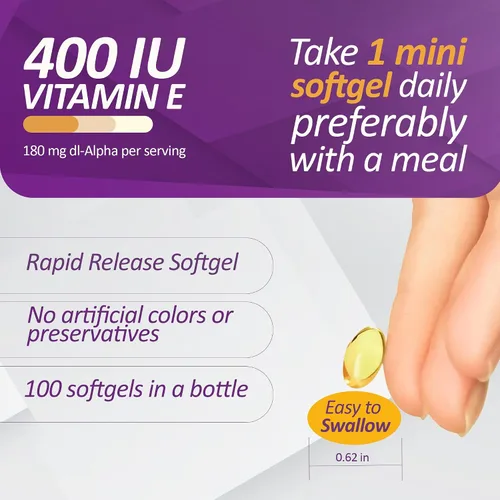 Vista 10 de Prati Donaduzzi Cápsulas blandas de vitamina E, 400 UI, 100