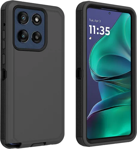 Vista 12 de Funda protectora resistente para Motorola Moto G Stylus 2021, a prueba de golpes, a prueba de polvo, 3 en 1, para Moto G Stylus 5G 2021 (negro)