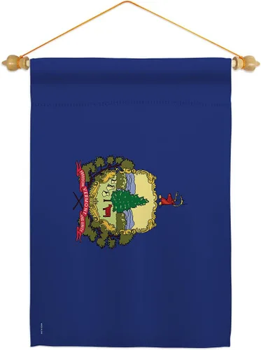 Vista 9 de Vermont Burlap Garden Flag Americana States USA American Territories Republic Country Particular Area Small Decorative Gift Yard House Banner