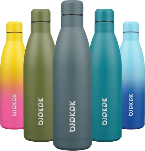 Vista 62 de [Usado] BJPKPK Botella de agua pequeña aislada de 12 onzas, frasco a prueba de A-azul