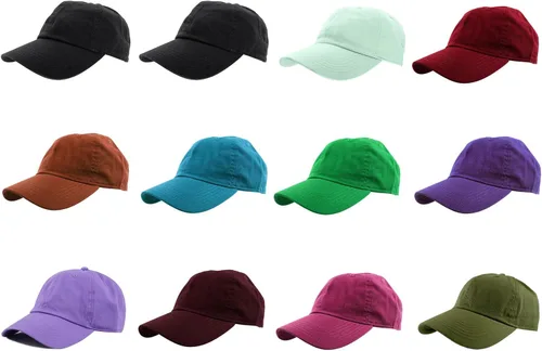 Vista 30 de Gelante Gorras de béisbol 100% algodón liso en blanco tamaño ajustable al por mayor a granel de 12 unidades Verde militar