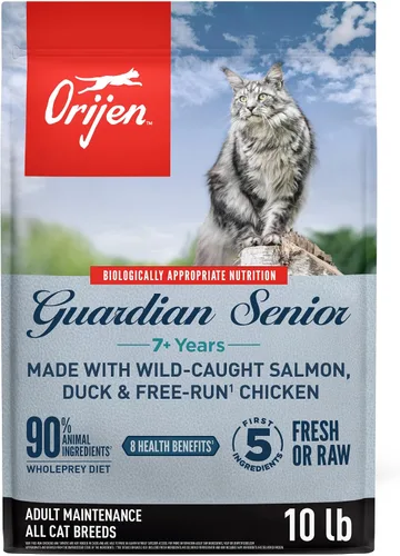 Vista 9 de ORIJEN Guardian - Comida seca premium sin granos con alto contenido de proteínas para gatos, 4 libras 90% Animal Ingredients, Freeze Dried, Fresh