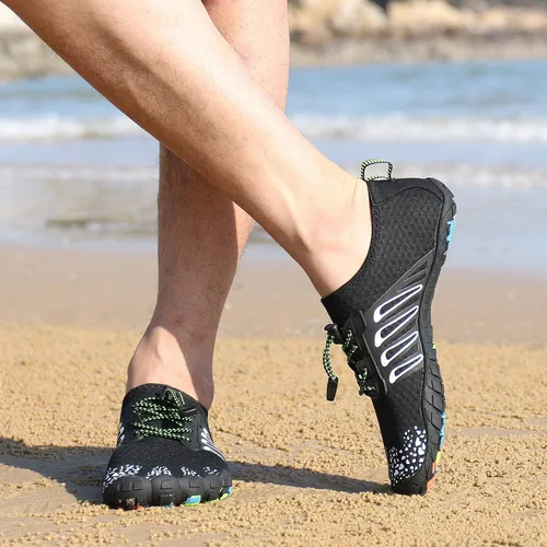Vista 7 de MAYZERO Zapatos de agua para hombres y mujeres, zapatos de surf, playa, piscina, zapatos de punta ancha, senderismo, zapatos de agua, zapatillas