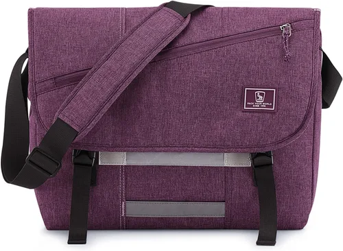 Vista 14 de OIWAS Bolsa tipo mensajero para hombre, 14 pulgadas, bolsa cruzada para computadora portátil, bolsa de hombro, bolsa de hombro para universidad