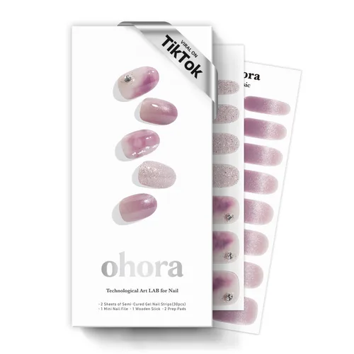Vista 38 de ohora Tiras de uñas de gel semicuradas Rojo, Sólido N Addict N Adicto
