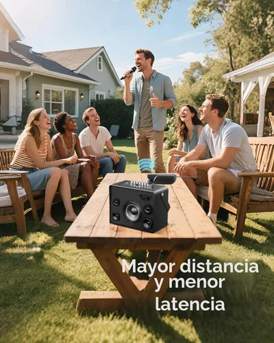 Vista 5 de Micrófonos inalámbricos, micrófono dinámico de mano dual con receptor recargable ultraestable 200 pies de libertad Sin interrupciones Duración