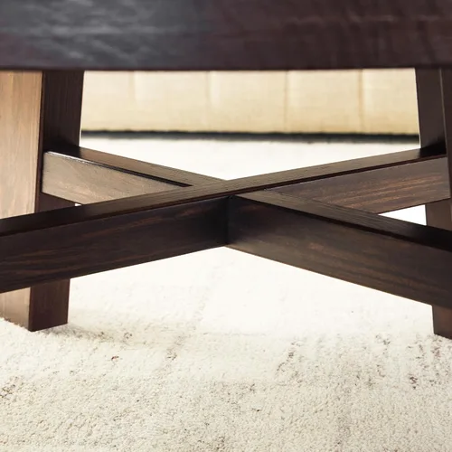 Vista 6 de Walker Edison Colt Modern Farmhouse - Mesa de centro redonda de madera maciza, 36 pulgadas, color espresso