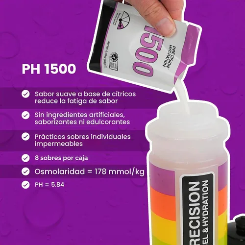Vista 2 de Precision Hydration Polvo de electrolitos, sin ingredientes artificiales, paquetes de hidratación multifuerza, porciones individuales impermeables