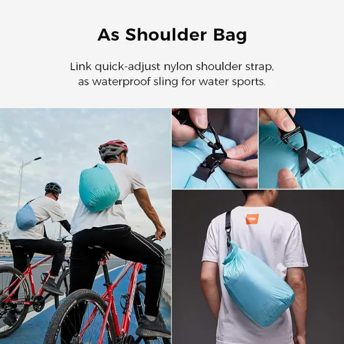 Vista 3 de Bee Nesting Juego de bolsas secas ultraligeras para mochileros, saco seco impermeable para camping, senderismo, motocicleta, saco de cosas ligeras